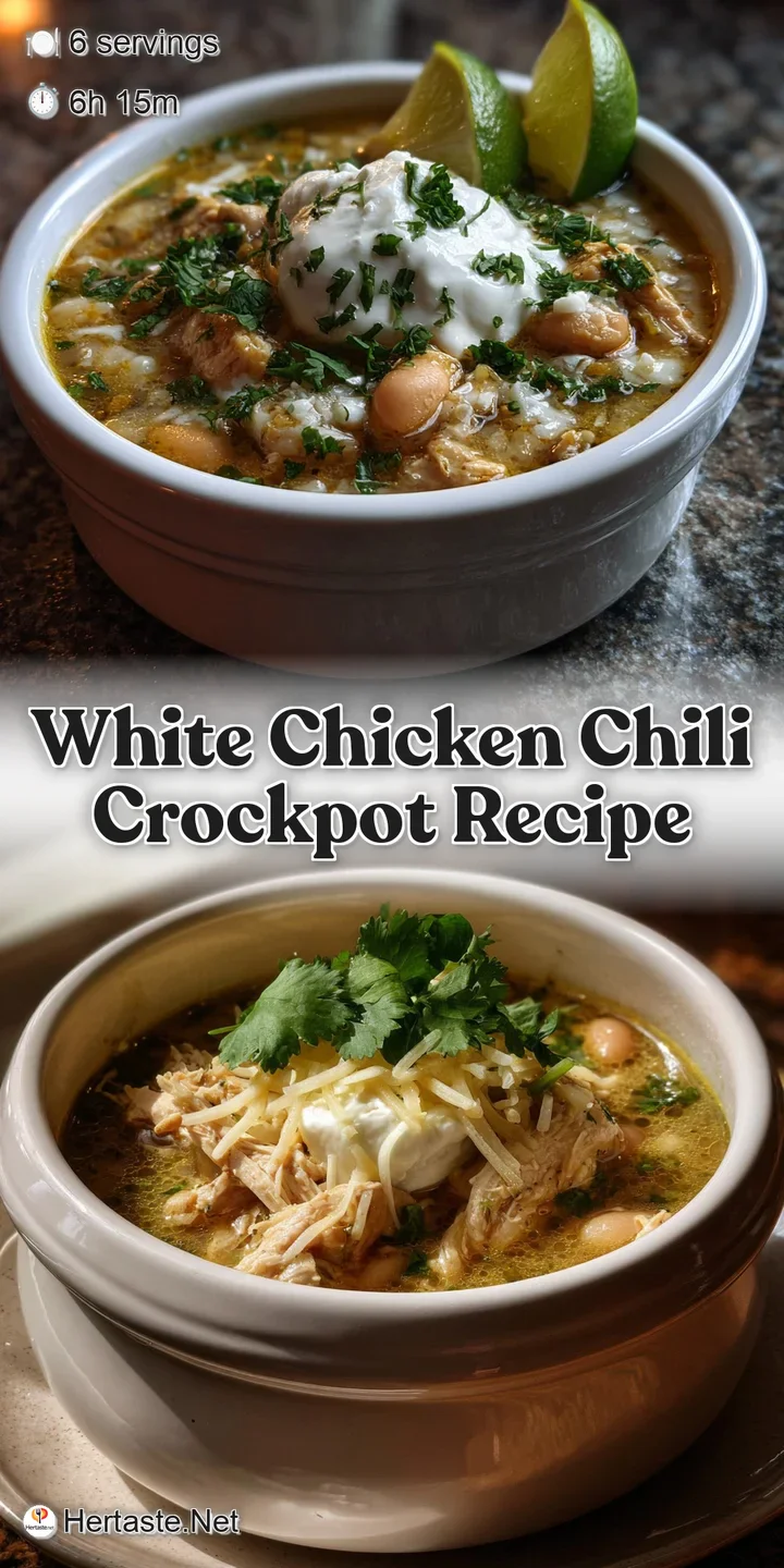 Close-up of rich, creamy white chicken chili with tender chicken and spices, topped with fresh cilantro for bright flavor.
