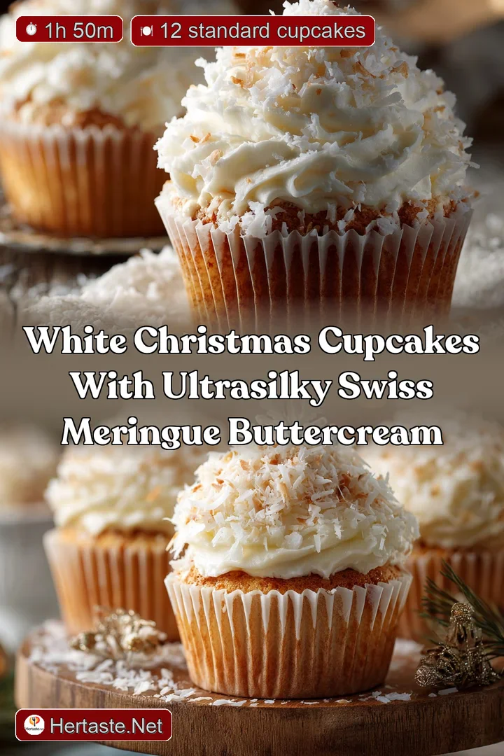 White Christmas Cupcakes with UltraSilky Swiss Meringue Buttercream