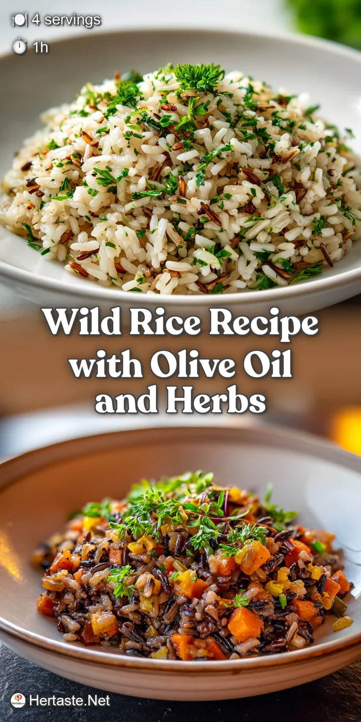 Close-up of fluffy wild rice studded with jewel-toned cranberries and fresh herbs, drizzled with a light dressing. Appeali...