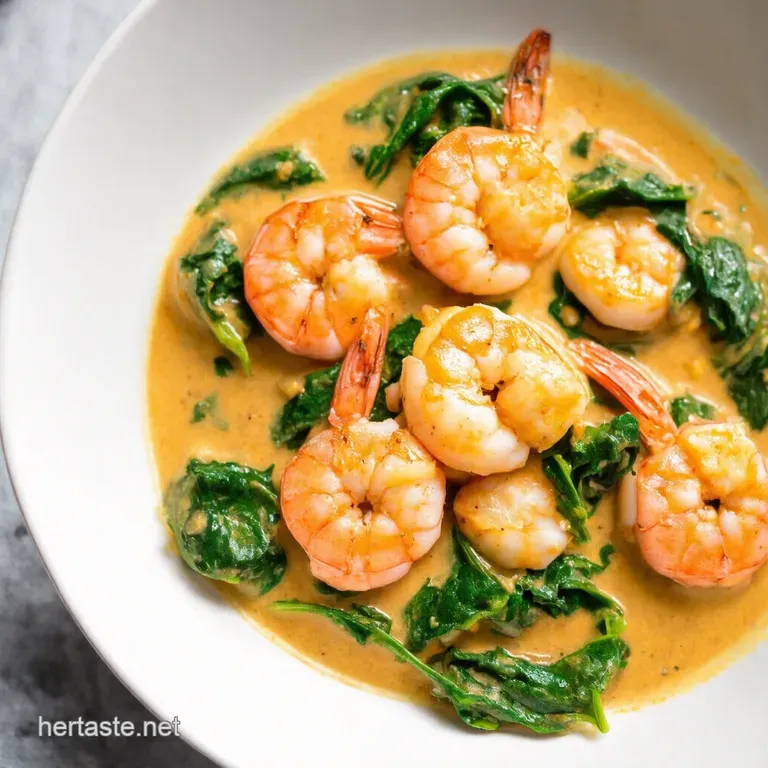 10Minute Creamy Garlic Shrimp Spinach