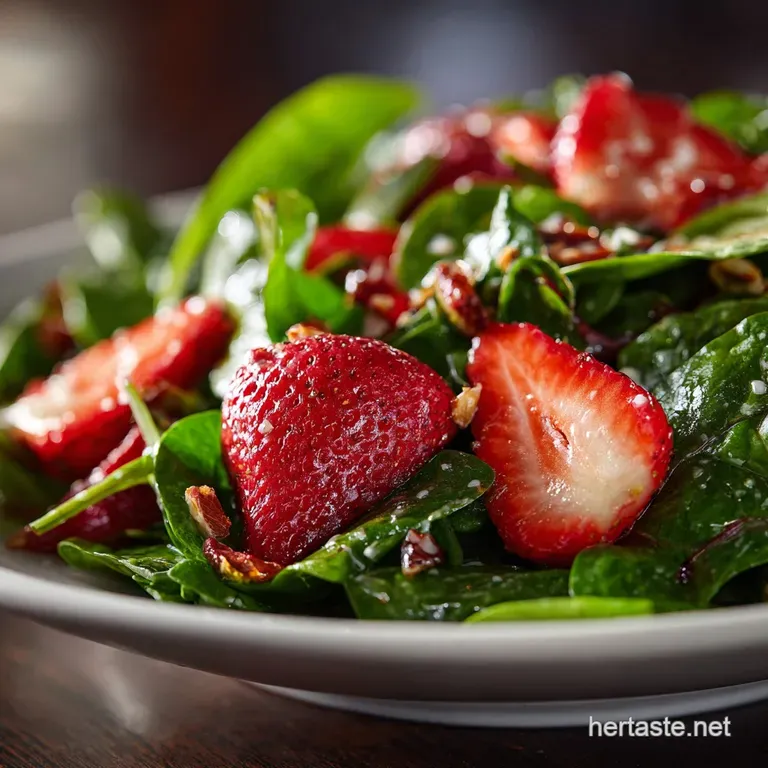 The Bright Beautiful Strawberry Spinach Salad with Balsamicpoppy Seed Vinaigrette presentation