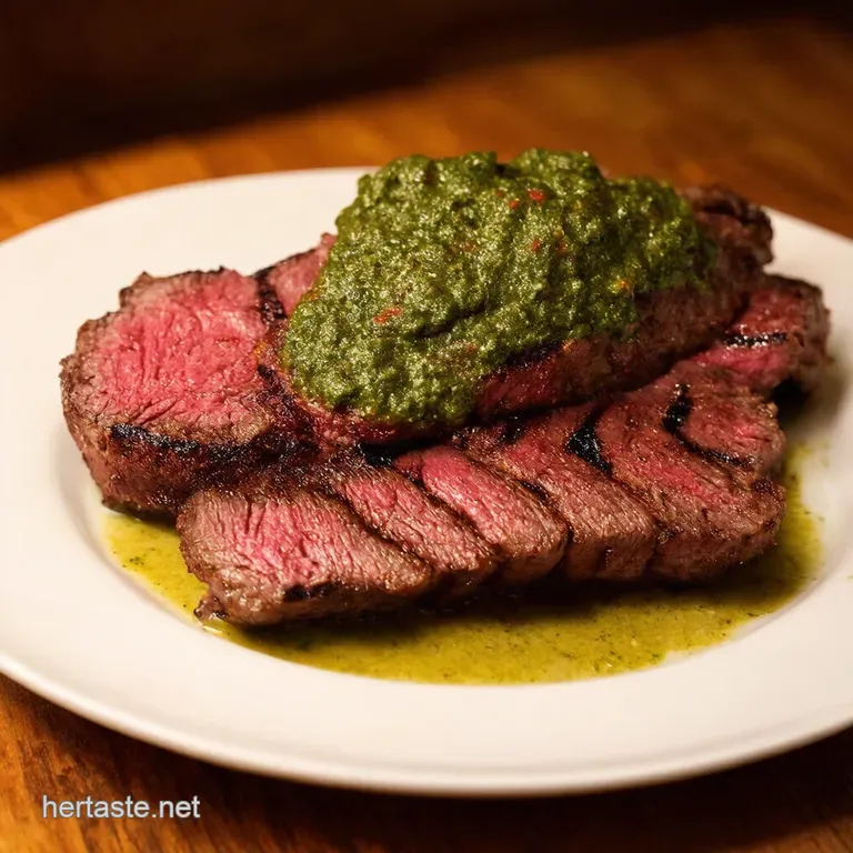 Ace in the Hole Grilled Flank Steak with Chimichurri presentation