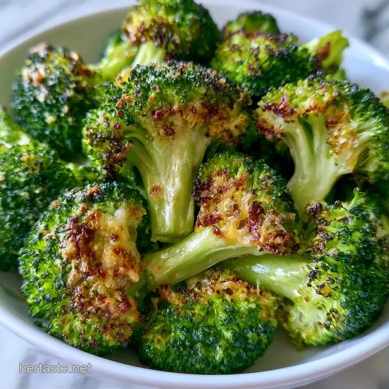 Vibrant green charred florets piled high on a ceramic plate, sprinkled with parmesan and a fresh lemon wedge.