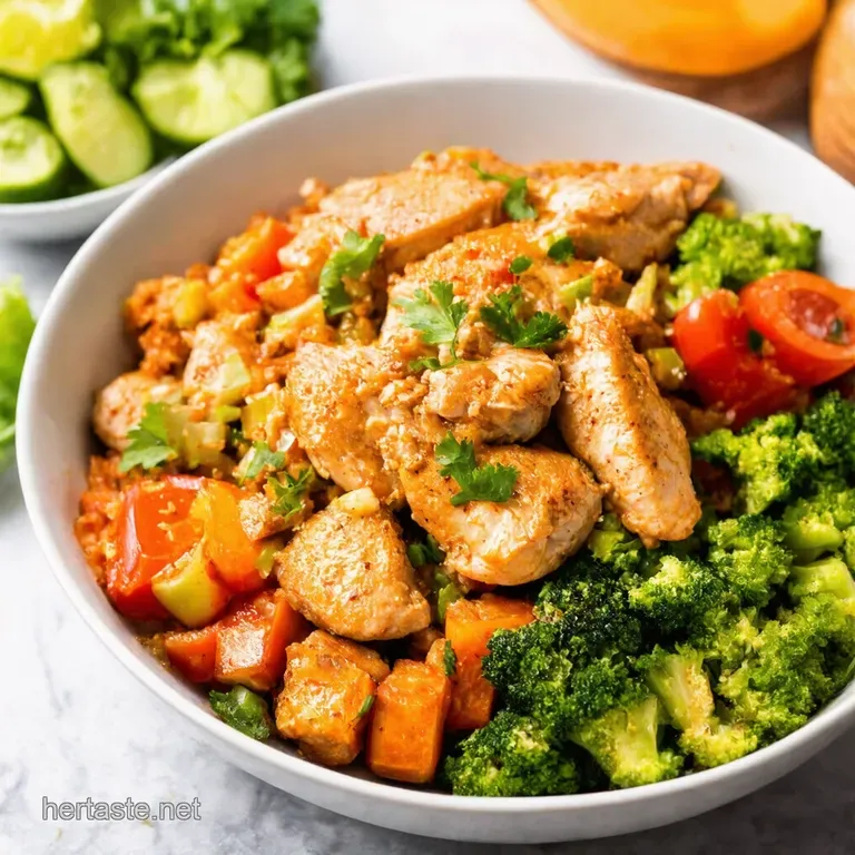 Air Fryer Fiesta Chicken Veggie Power Bowl presentation
