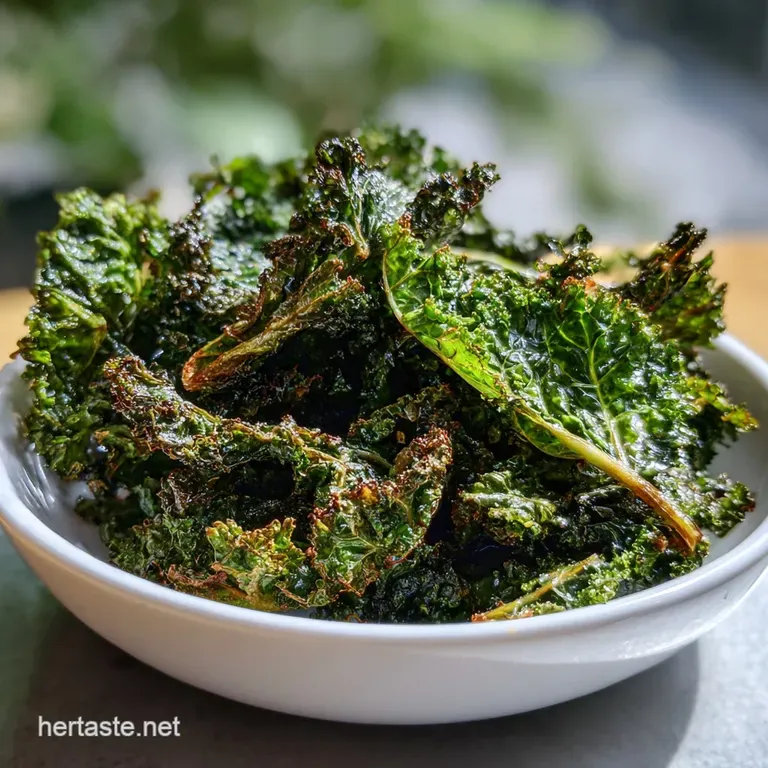 Pile of crispy air fryer kale chips on a rustic wooden board, lightly salted, showcasing their delicate, crinkled texture.