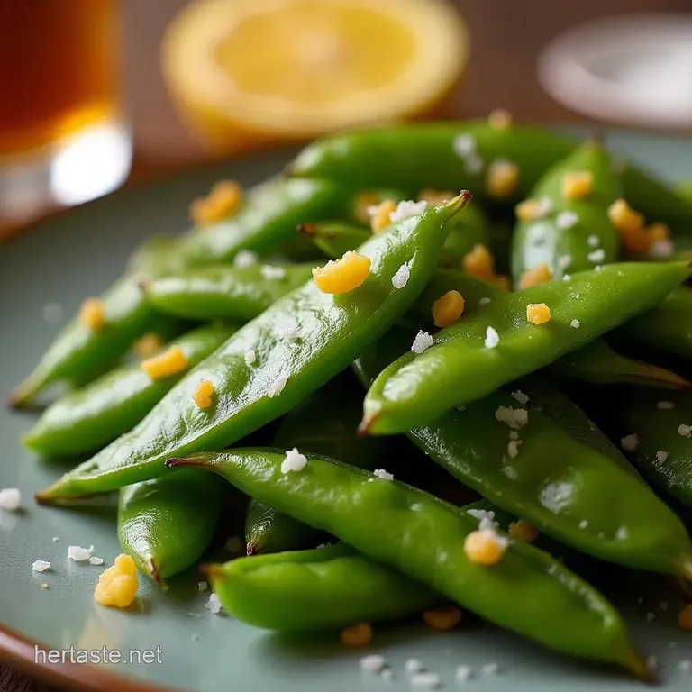Blistered Bright 10Minute Air Fryer Sugar Snap Peas with Lemon Zest Sea Salt presentation