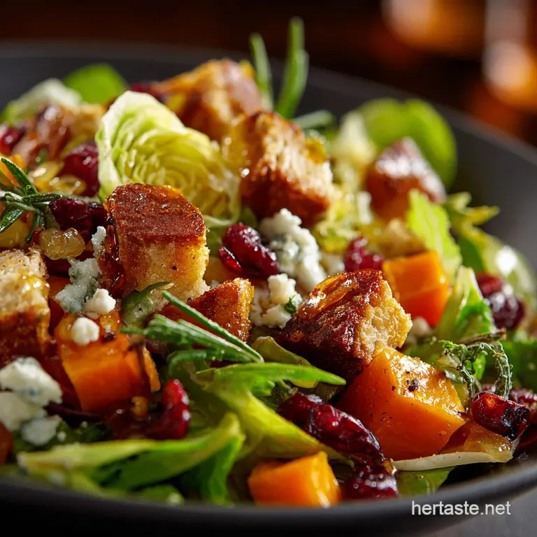 Autumn Chopped Salad with Apple Cider Vinaigrette and Candied Pecans presentation