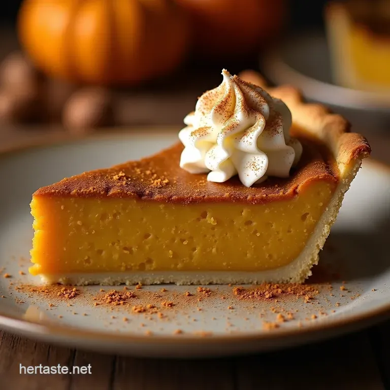 The Autumn Gold Perfectly Spiced Pumpkin Pie with Brown Butter Crust presentation