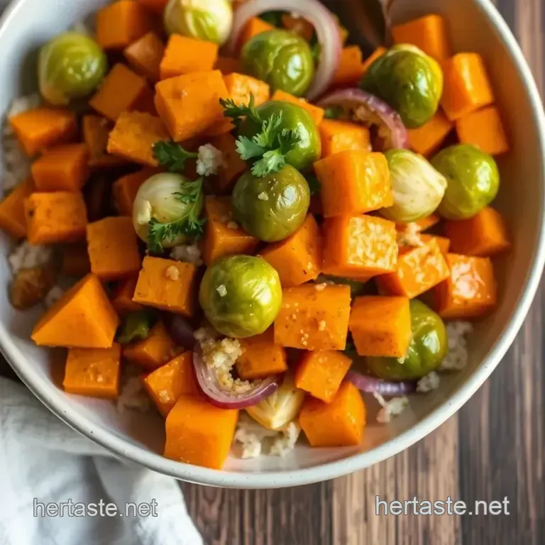 Autumn Harvest Bowl with Maple-Dijon Vinaigrette presentation