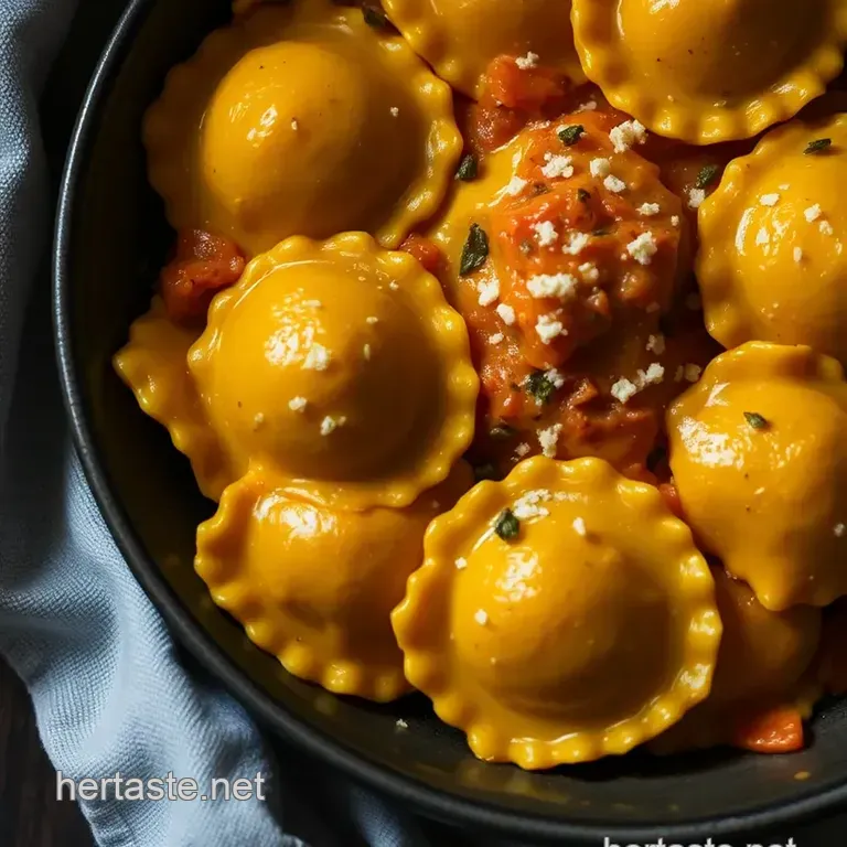Autumn s Embrace: Butternut Squash Ravioli presentation