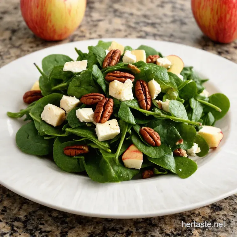 Autumns Embrace Apple Feta and Candied Pecan Spinach Salad presentation