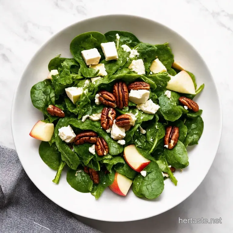 Autumns Embrace Apple Feta and Candied Pecan Spinach Salad