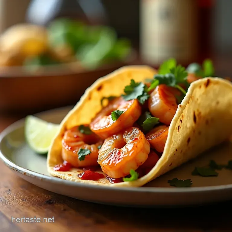 Bajastyle Shrimp Tacos with Chipotle Crema presentation