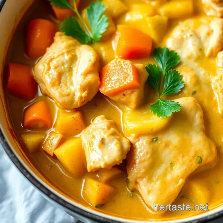 Crispy Chicken Curry Pot Pie presentation