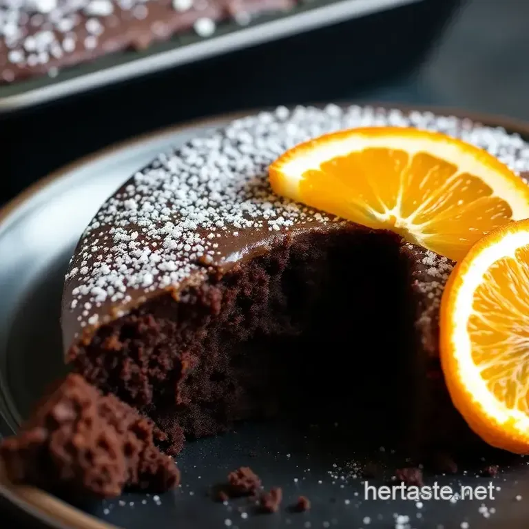 Orange-Infused Chocolate Cake Delight presentation