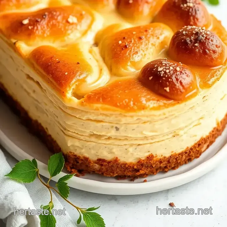 Creamy Vanilla Cake Topped with Golden Madeleines presentation