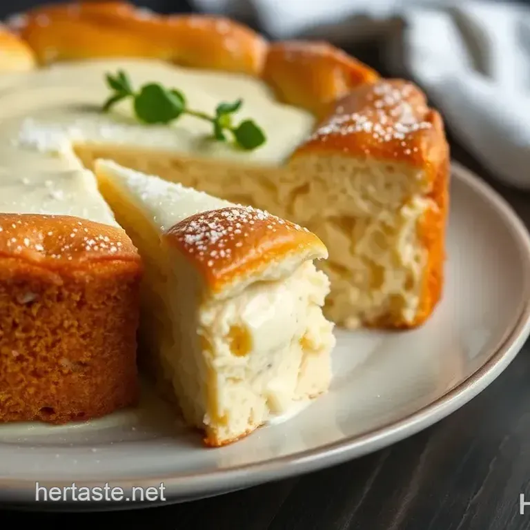 Creamy Vanilla Cake Topped with Golden Madeleines