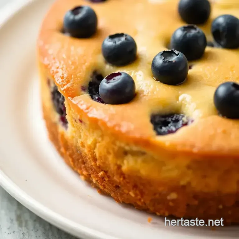 Light and Luscious Blueberry Ricotta Cake presentation