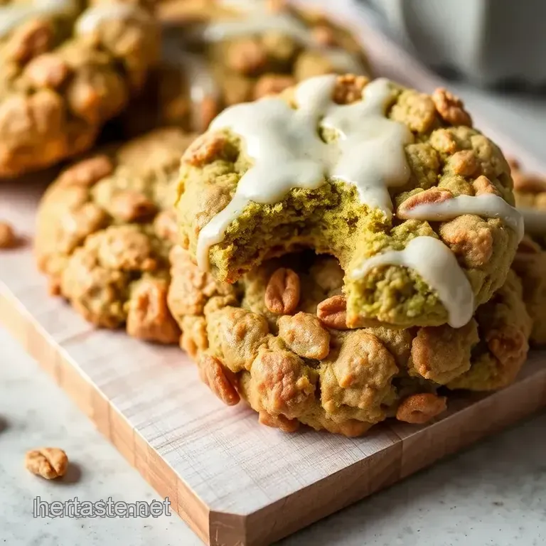 Bake Matcha Oatmeal Cookies with Icing presentation