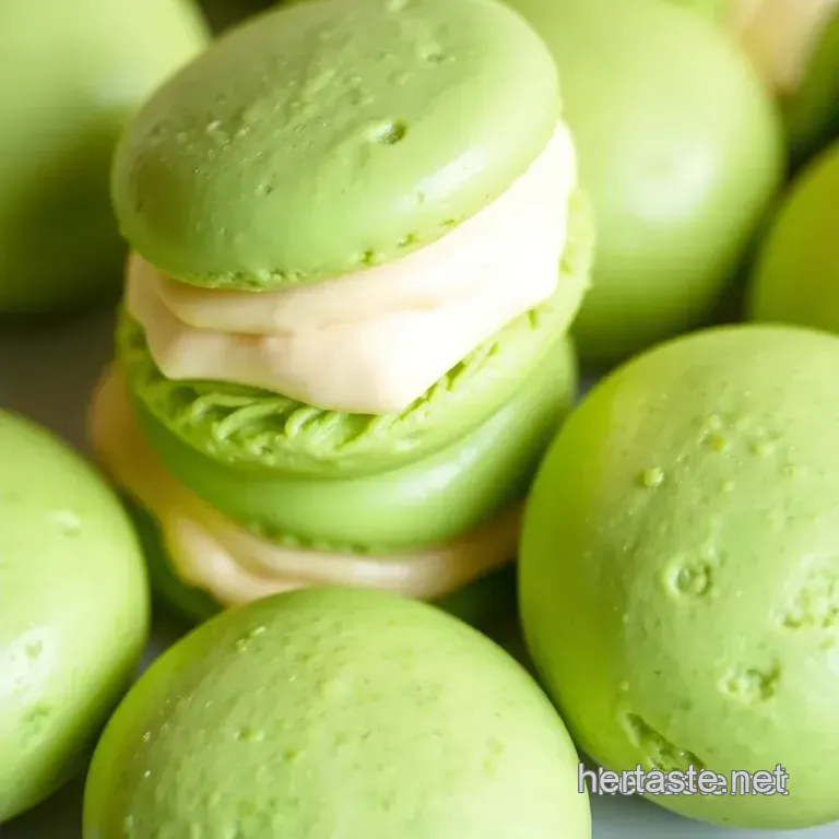 Bake Pandan Macarons with Creamy Buttercream presentation