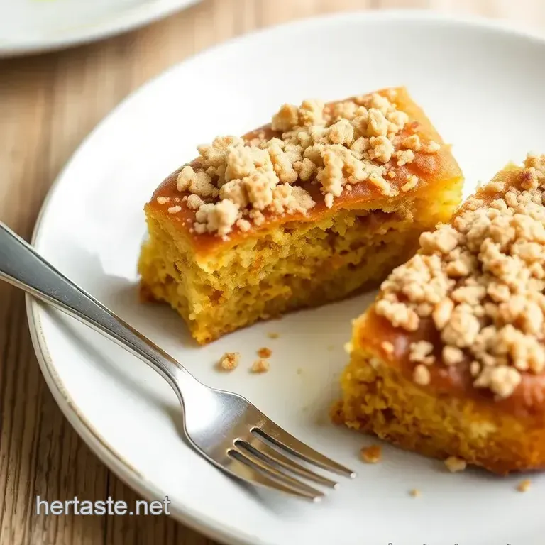 Bake Persimmon Coffee Cake with Crunchy Topping presentation