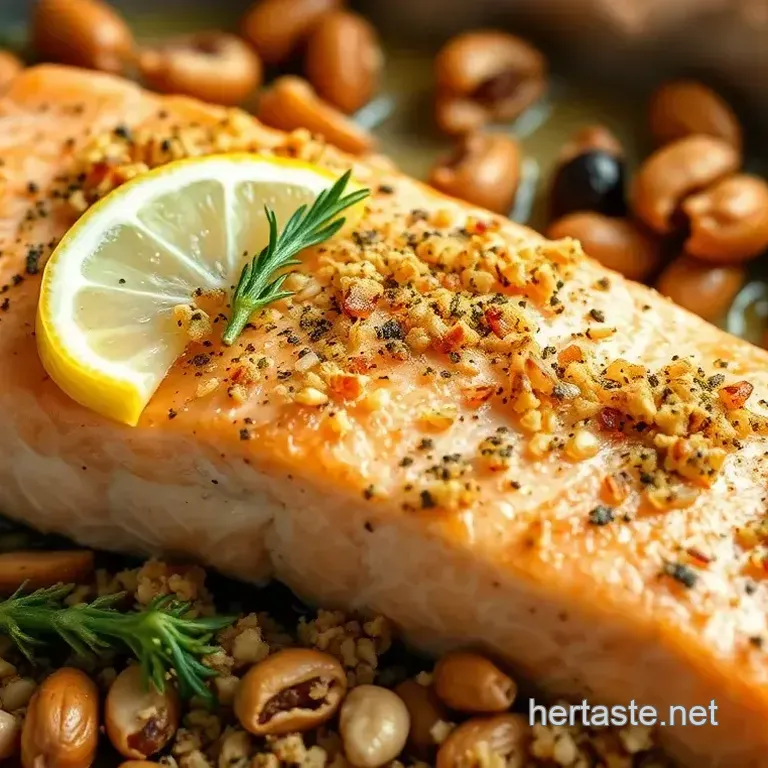 Bake Salmon with Crunchy Hazelnuts