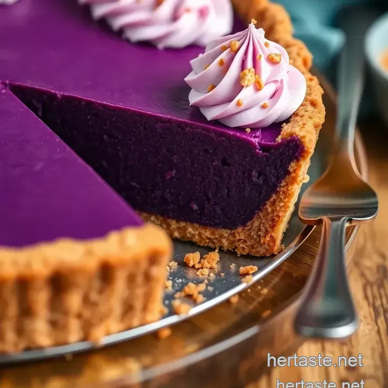 Delightful Ube Pie with Graham Cracker Crust presentation