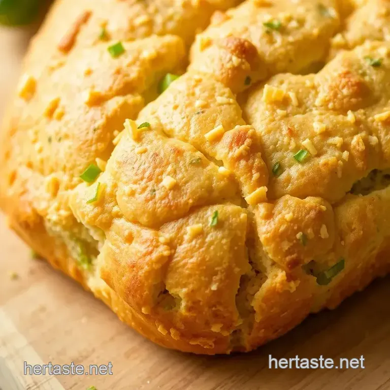 Vegan Jalapeño Cheddar Bread presentation