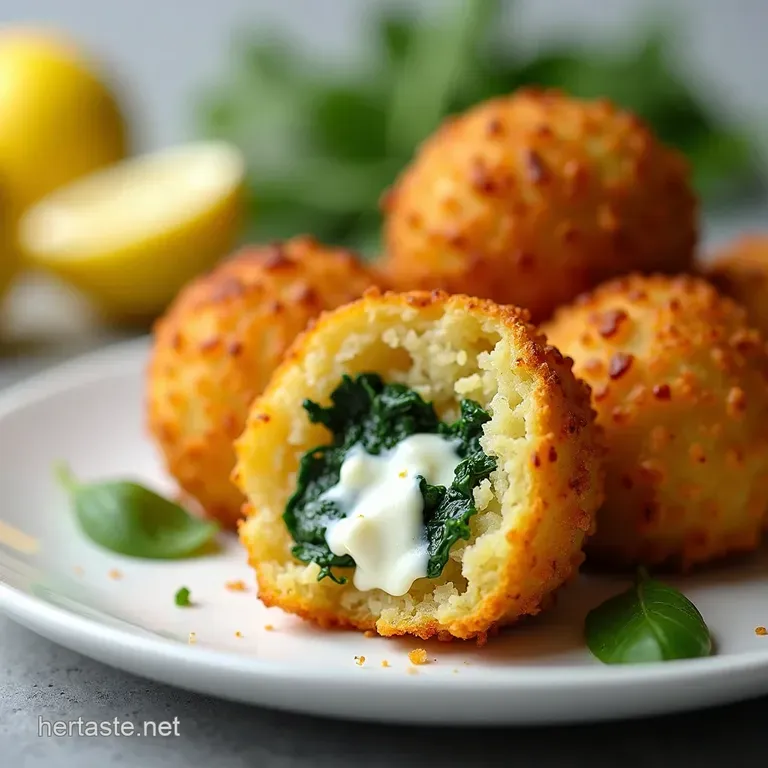 Golden Baked Arancini with Lemony Ricotta Spinach Filling