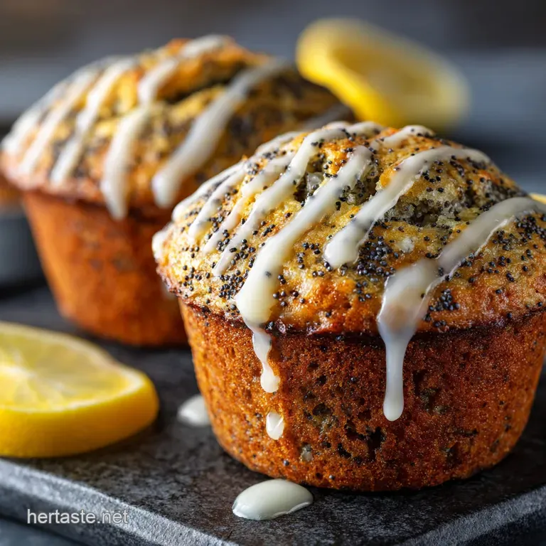 The Baker Street Secret Moist Almond Poppy Seed Muffins with Lemon Drizzle