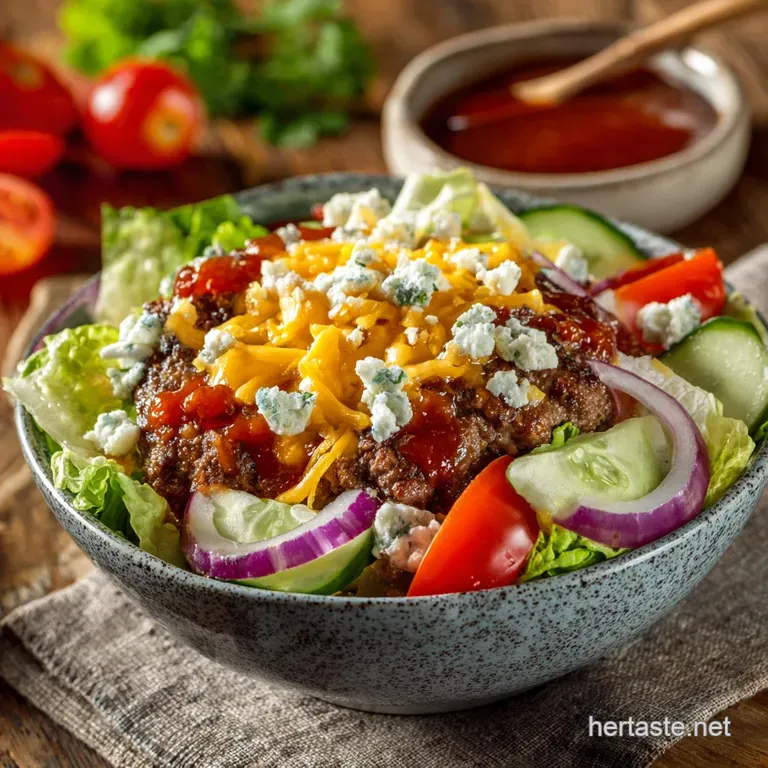 The Cheeky Big Mac Cheeseburger Salad Bowl presentation