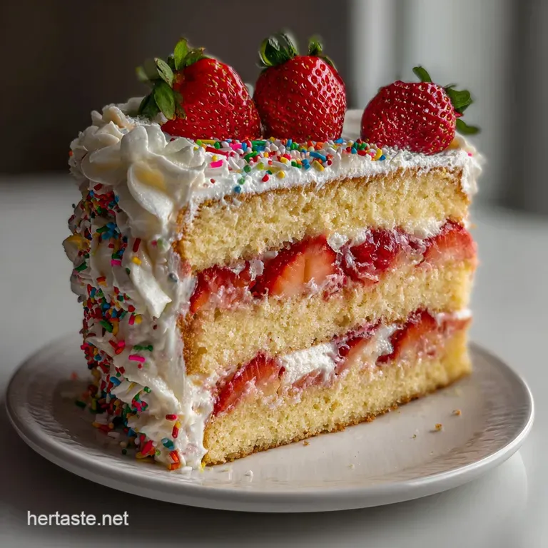 A single birthday cake shot in a sugar-rimmed glass, topped with a swirl of whipped cream and festive rainbow sprinkles.