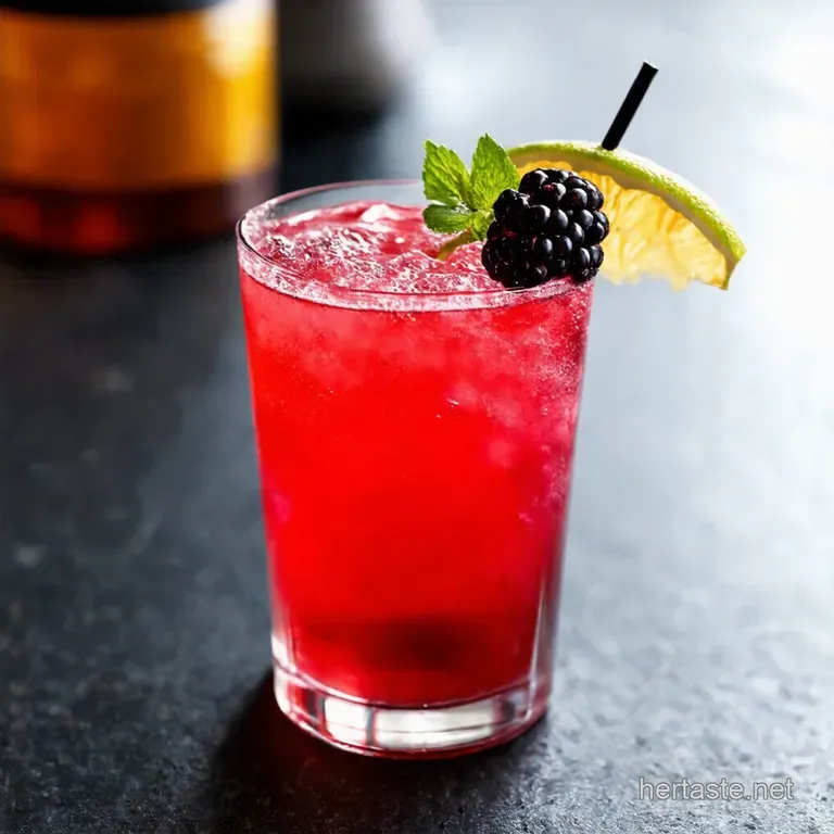 Blackberry Bliss Mojito Mocktail presentation