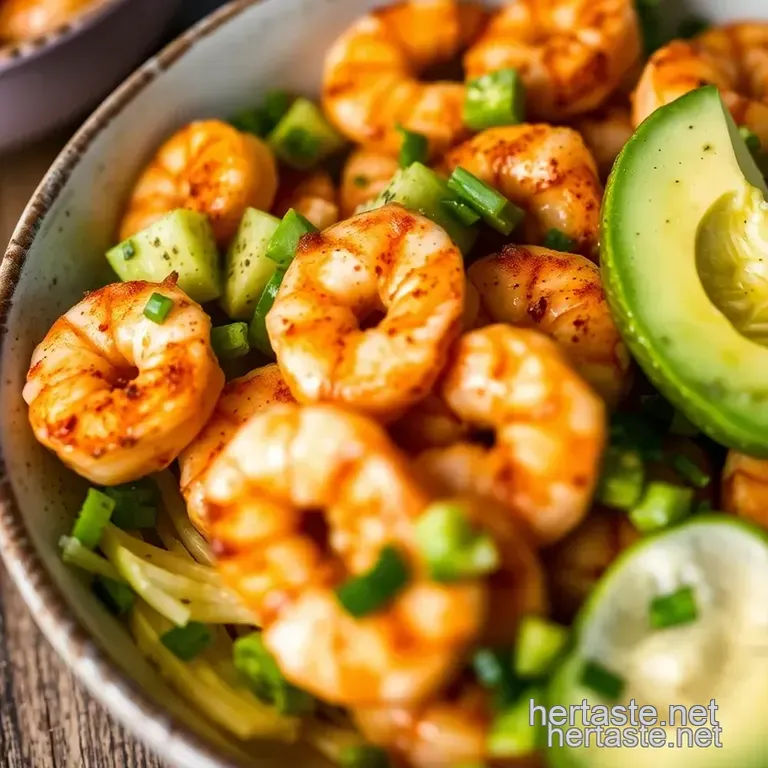 Blackened Shrimp Bowls with Zesty Avocado Salsa presentation