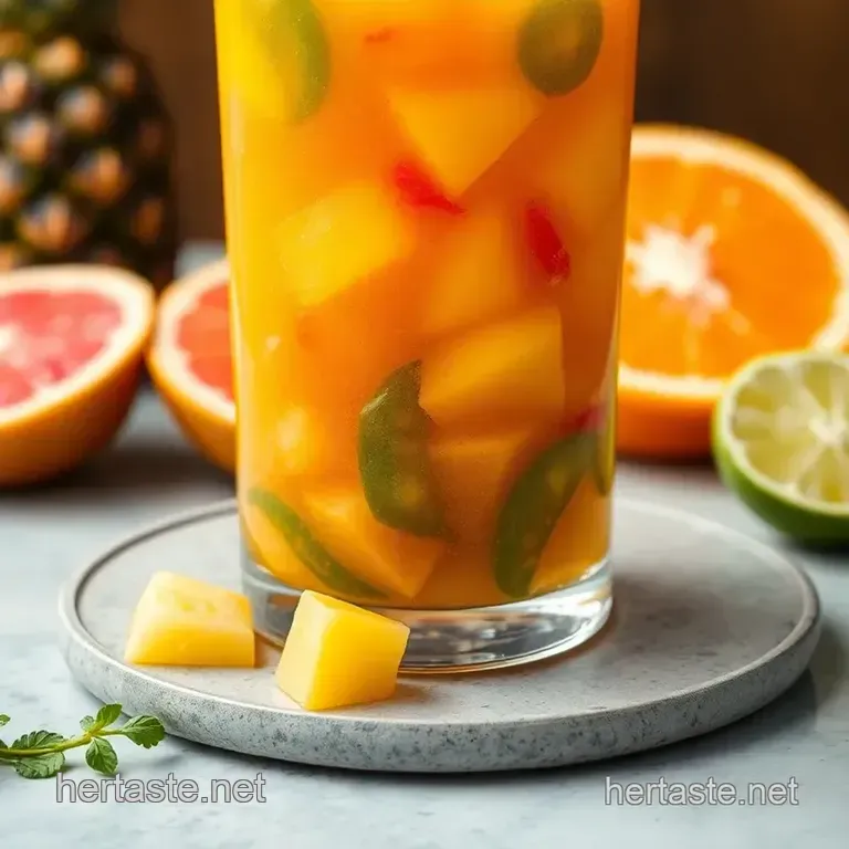 Blend Pineapple Refreshing Tropical Juice presentation