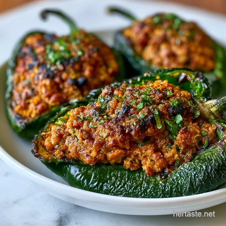 Bobby Flay Stuffed Poblano Peppers: Leaner Twist