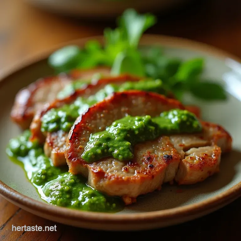 The Bright Bold Cilantro Chimichurri a Zesty Herbaceous Marinade Sauce presentation
