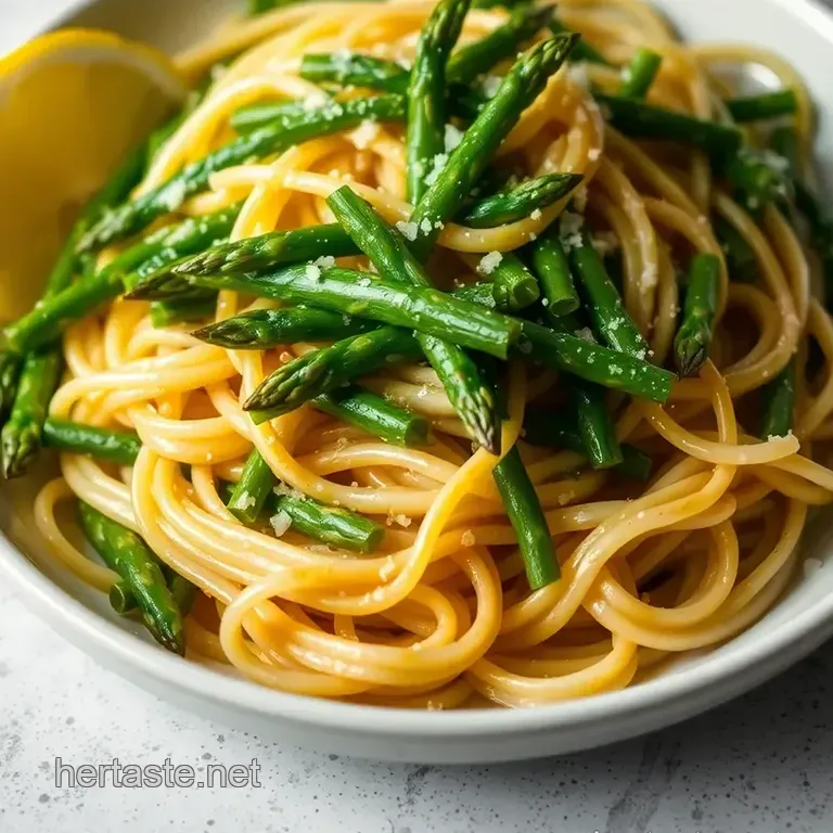 Bright Spring Asparagus Lemon Pasta presentation