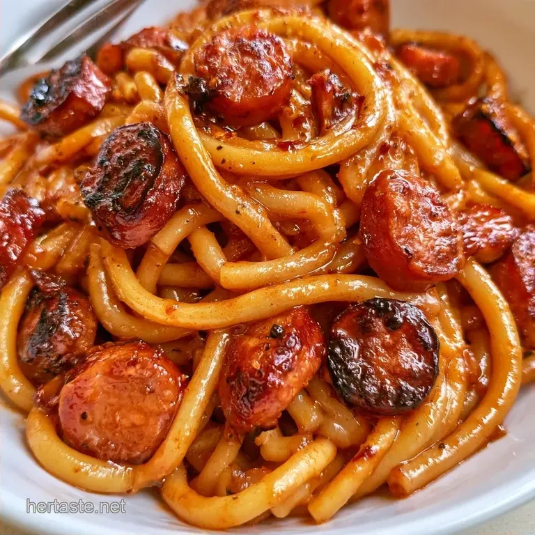 Sautéed Bucatini with Chinese Chicken Sausage