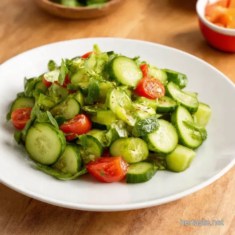 Bursting Tomato and Cucumber Salad with LemonHerb Vinaigrette presentation