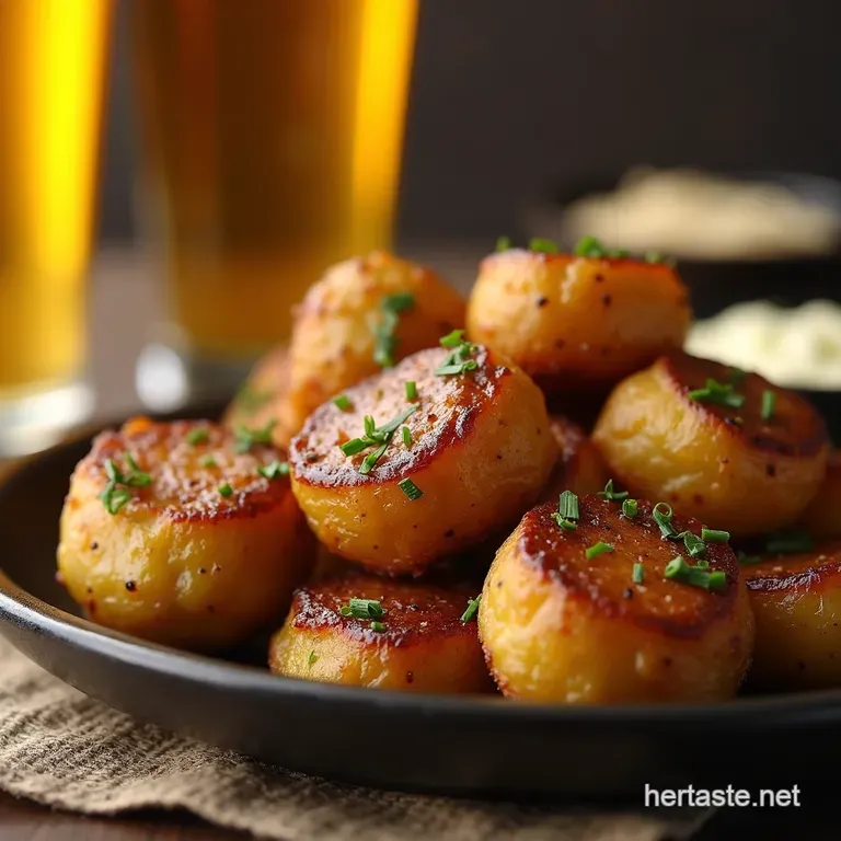 ButterBasted Steak Bites with Crispy Garlic Potatoes presentation