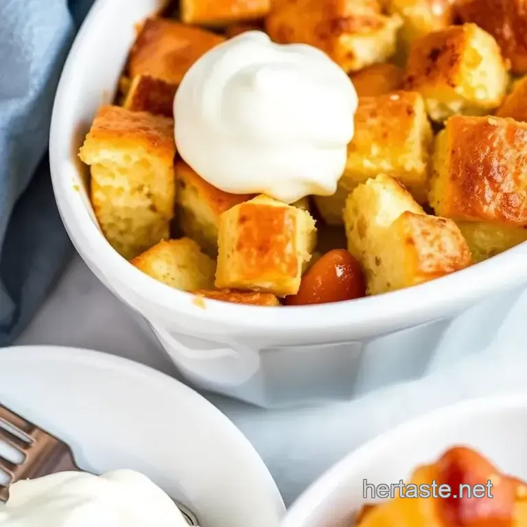 Cajun Bread Pudding with Rum Sauce presentation