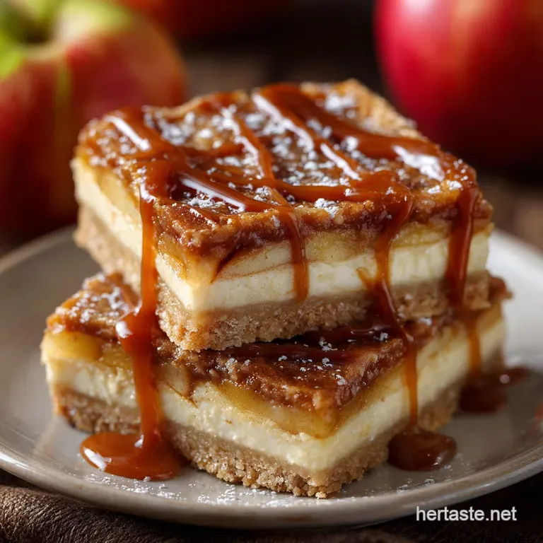 Caramel Apple Cheesecake Bars: Silky Spiced Autumn Squares presentation