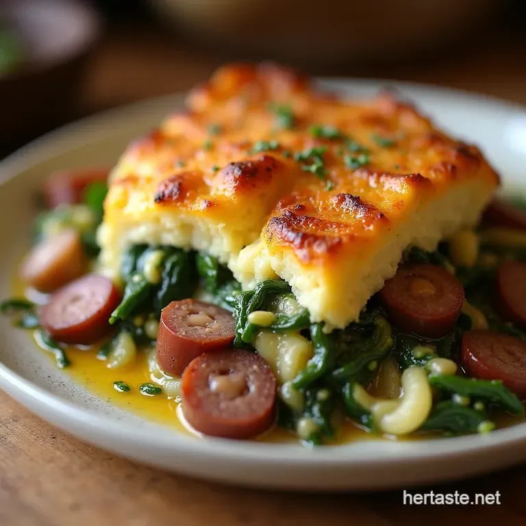 Cheeky Chard Smoked Sausage Gratin the New Weeknight Wonder presentation