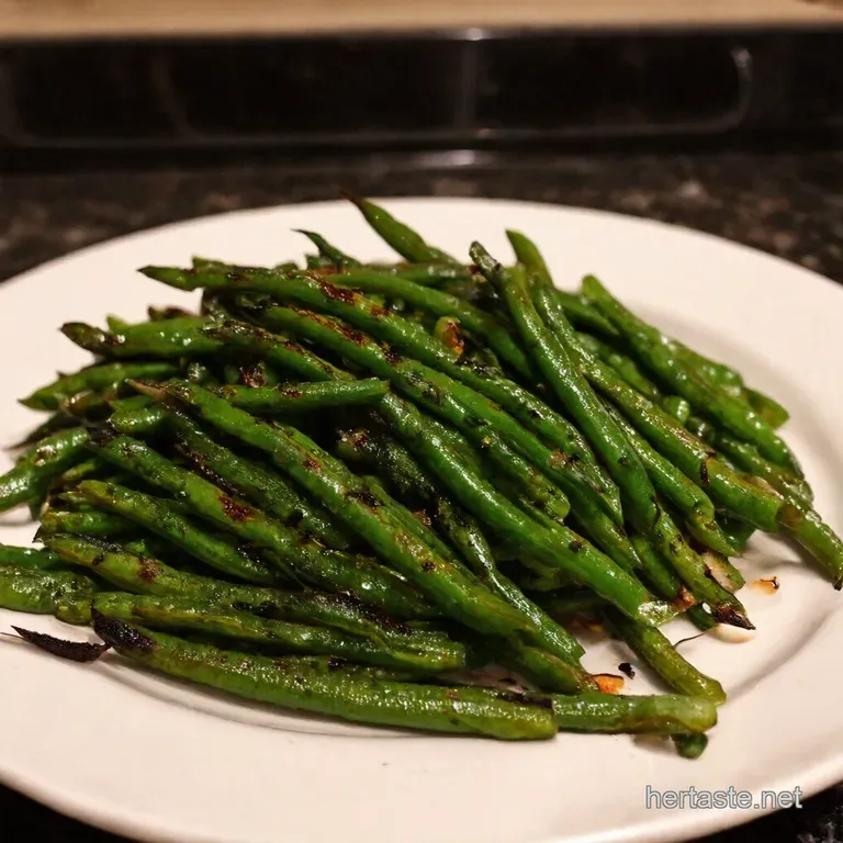 Charred LemonGarlic Grilled Green Beans presentation