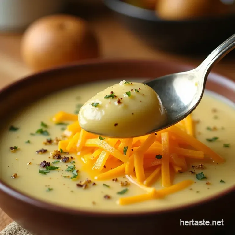 Cheddar Garlic Herb Potato Soup Cozy Creamy presentation