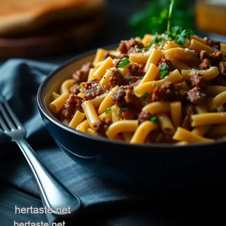 Cheeseburger Pasta presentation