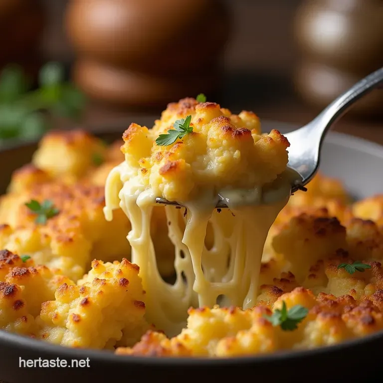 The Golden Crown Seriously Cheesy Cauliflower Bake presentation