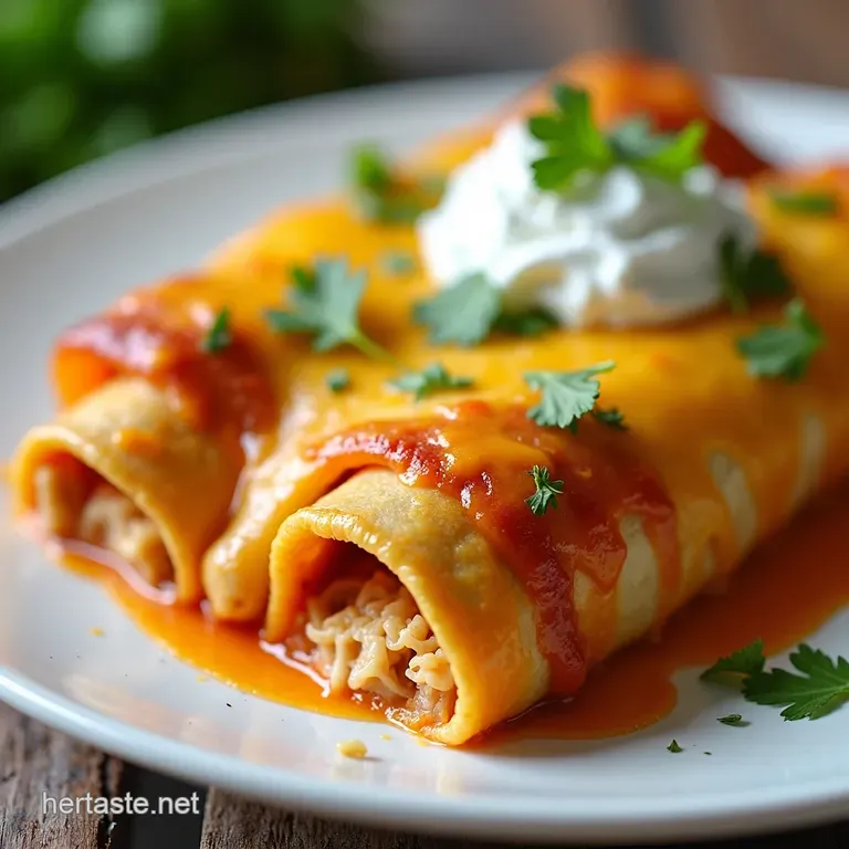 Cheesy Chicken Enchiladas Baked to Perfection