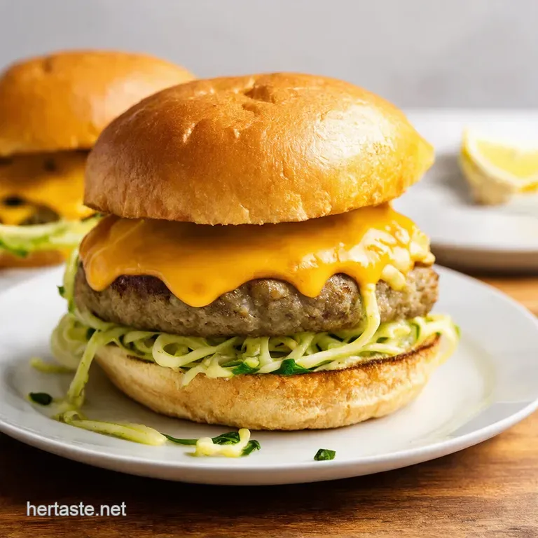 Cheesy Garlic Burgers with Zesty Lemon Butter Zoodles